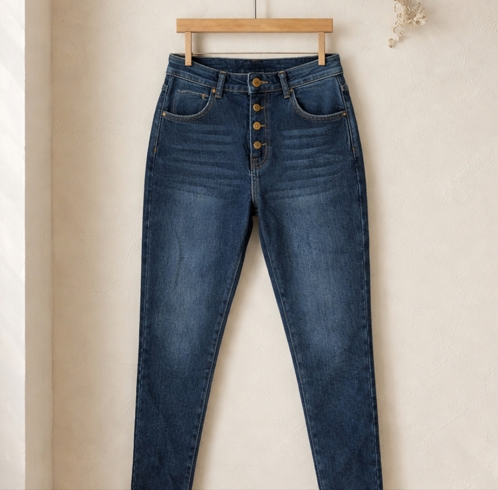 Women's Dark Blue High-Waisted Jeans
